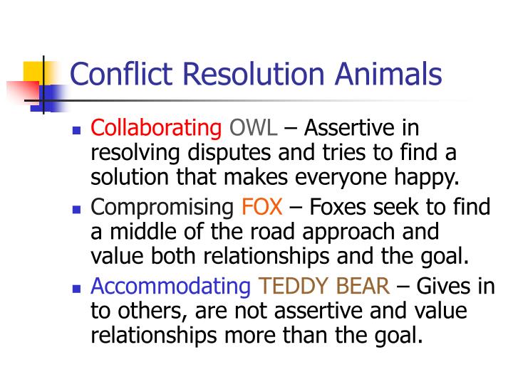 conflict resolution animal styles quiz